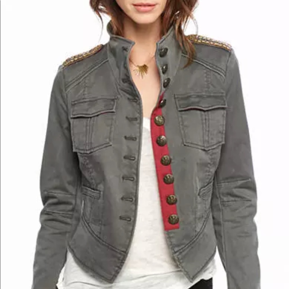 Free People Shrunken Officer Military Jacket Small